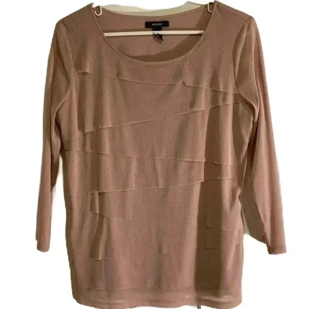 Alfani Women’s Nylon Sheer Blouse Top Lined Mauve/Lt. Purple Sz. M